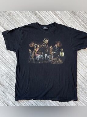 Vintage Harry Potter Goblet Of Fire Movie Promo Black T Shirt! Rare Fine! Y2k